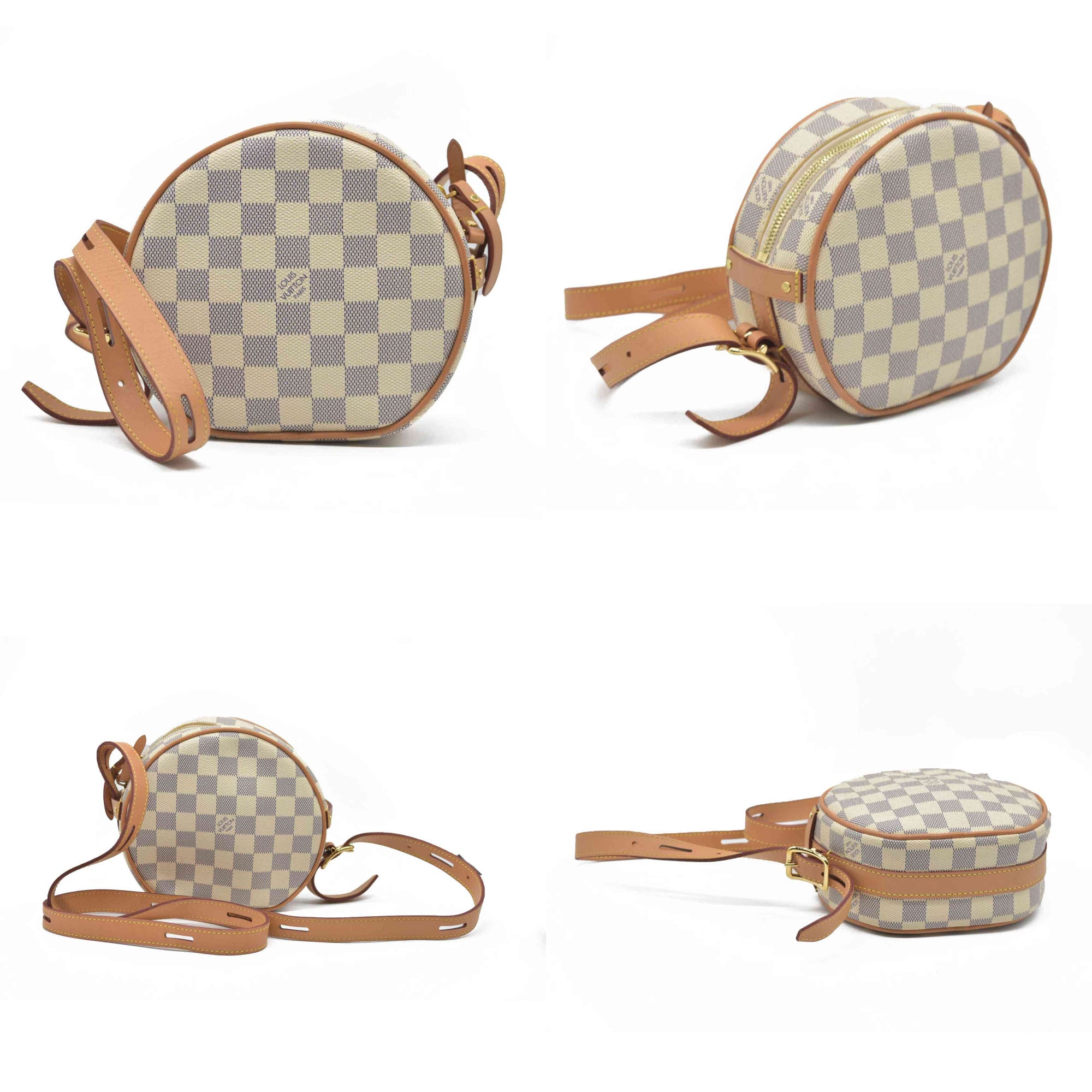 $2190 Louis Vuitton Damier Azur Boite Chapeau Souple PM