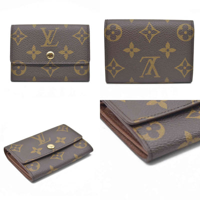 $430 Louis Vuitton Monogram Porte Monnaie Plat Coin Purse Wallet Brown