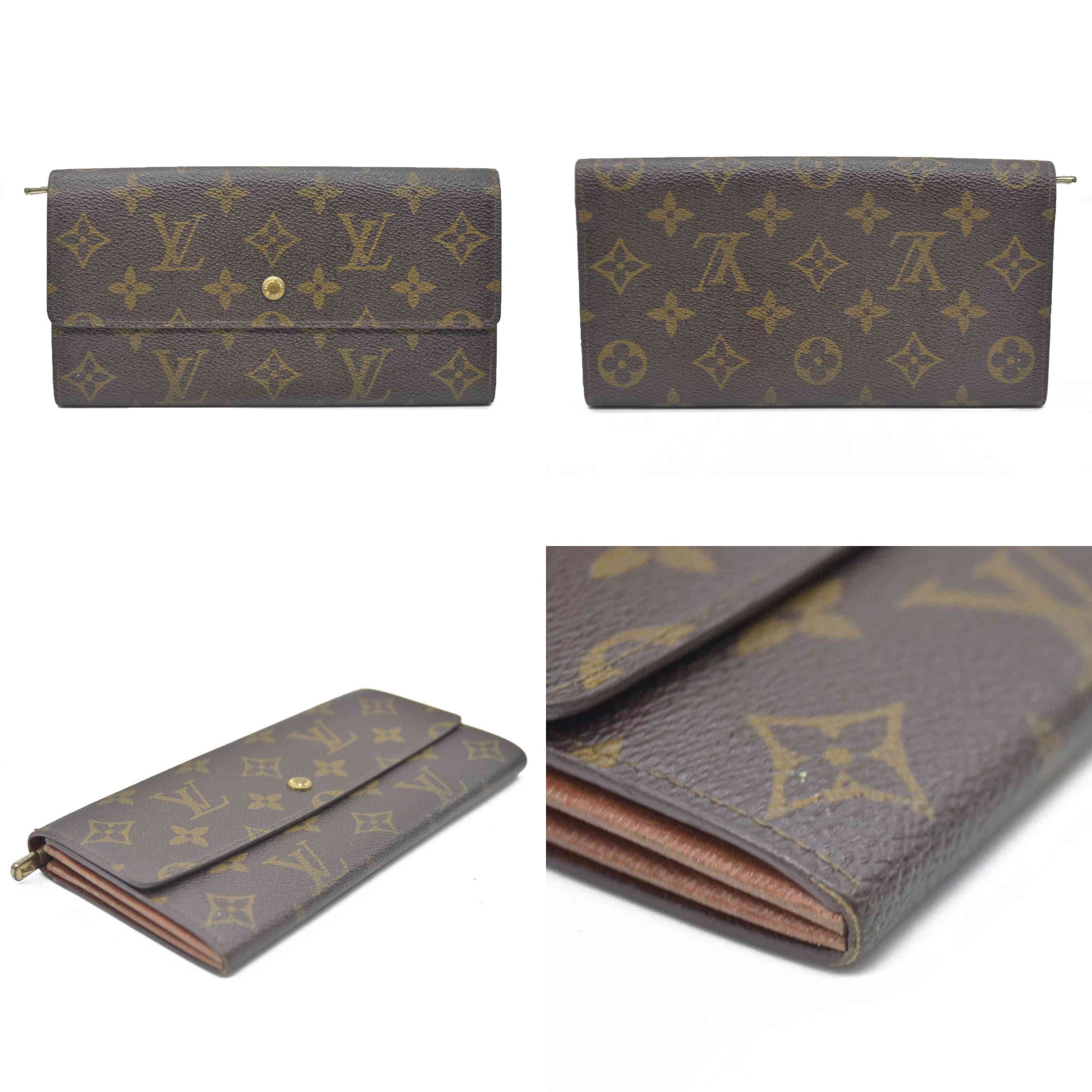 Louis Vuitton $725 Monogram Portefeiulle Sarah Long Bifold Wallet AN1920 CONSIGNMENT