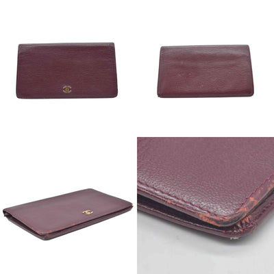 $925 Chanel  Interlocking CC Logo Wallet Burgundy CONSIGNMENT