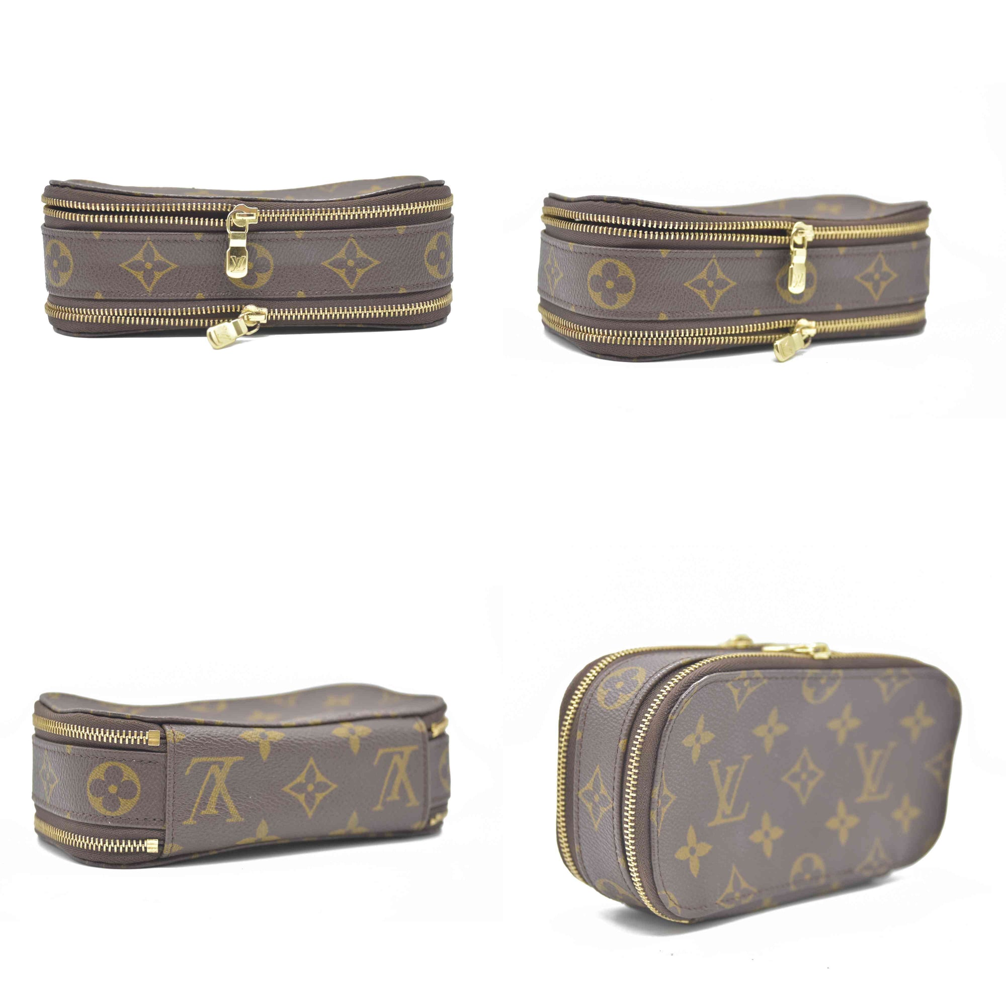 $580 Louis Vuitton Monogram Trousse Blush PM Cosmetic Pouch Bag Jewlery Case