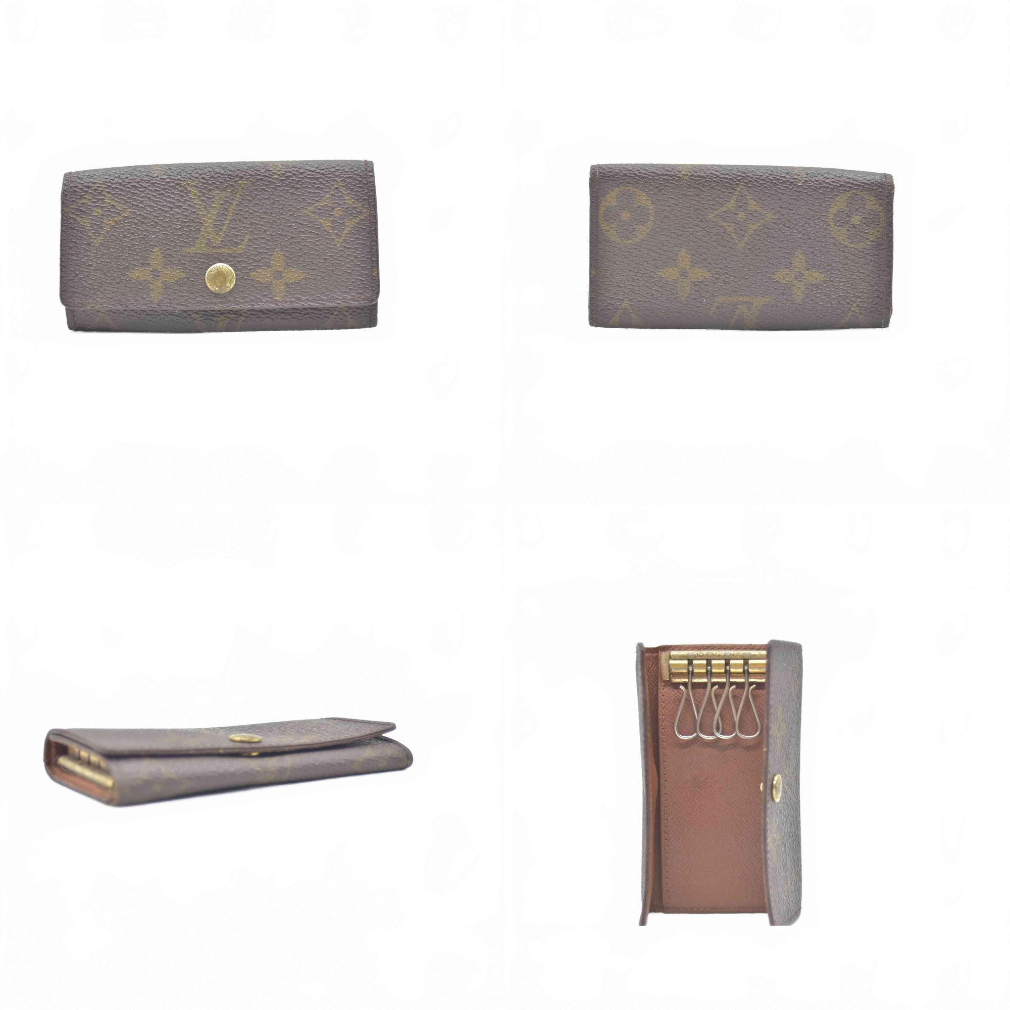 $345 Louis Vuitton Monogram Multicles 4 Ring Key Case Brown TH1919 CONSIGNMENT