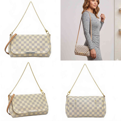$1650 Louis Vuitton Damier Azur Favorite MM FL1134