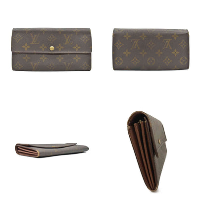 $725 2000 Louis Vuitton Monogram Portefeiulle Sarah Long Bifold Wallet Brown TH1000 10019606