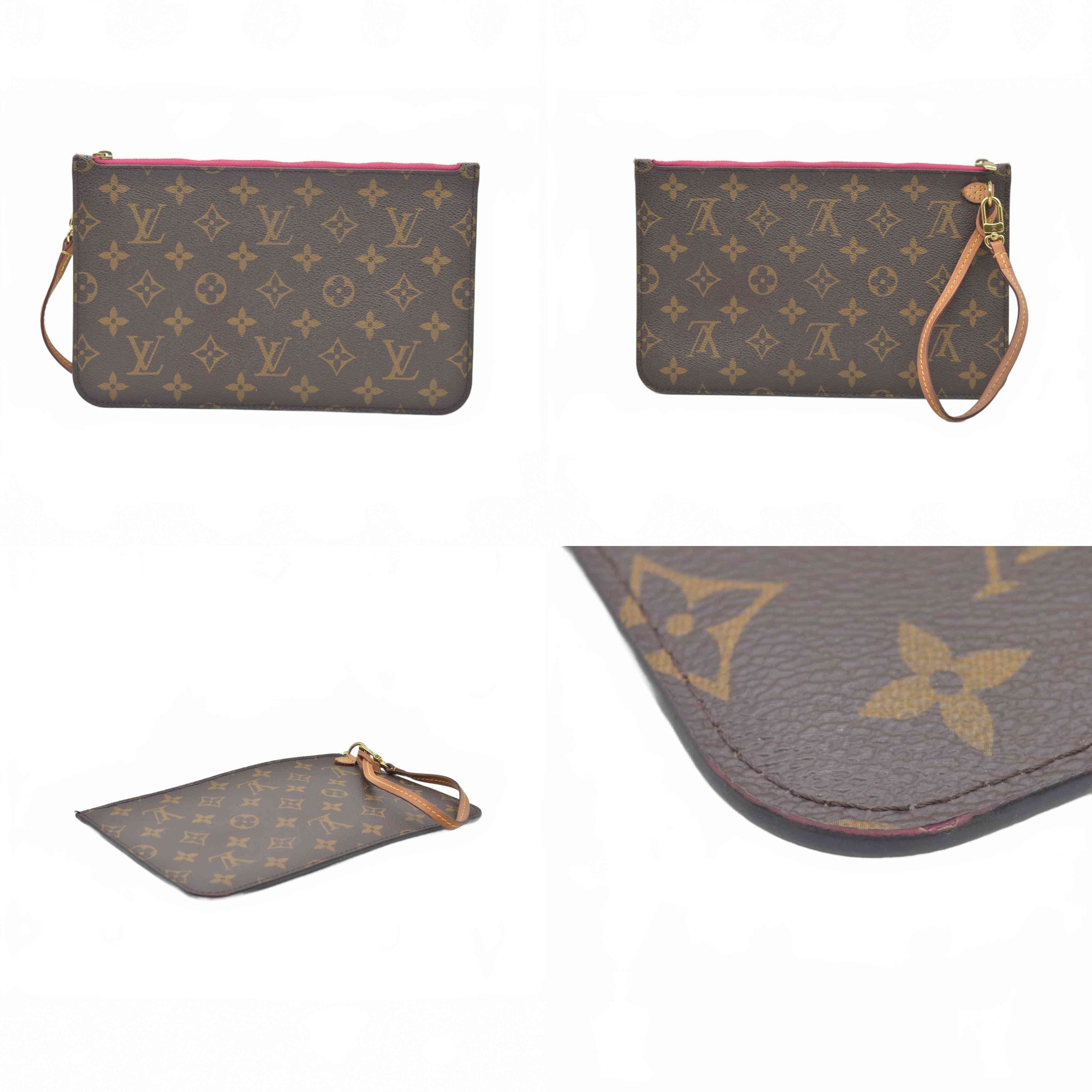 $600 Louis Vuitton  Monogram Neo Neverfull GM MM Pochette Fuchsia