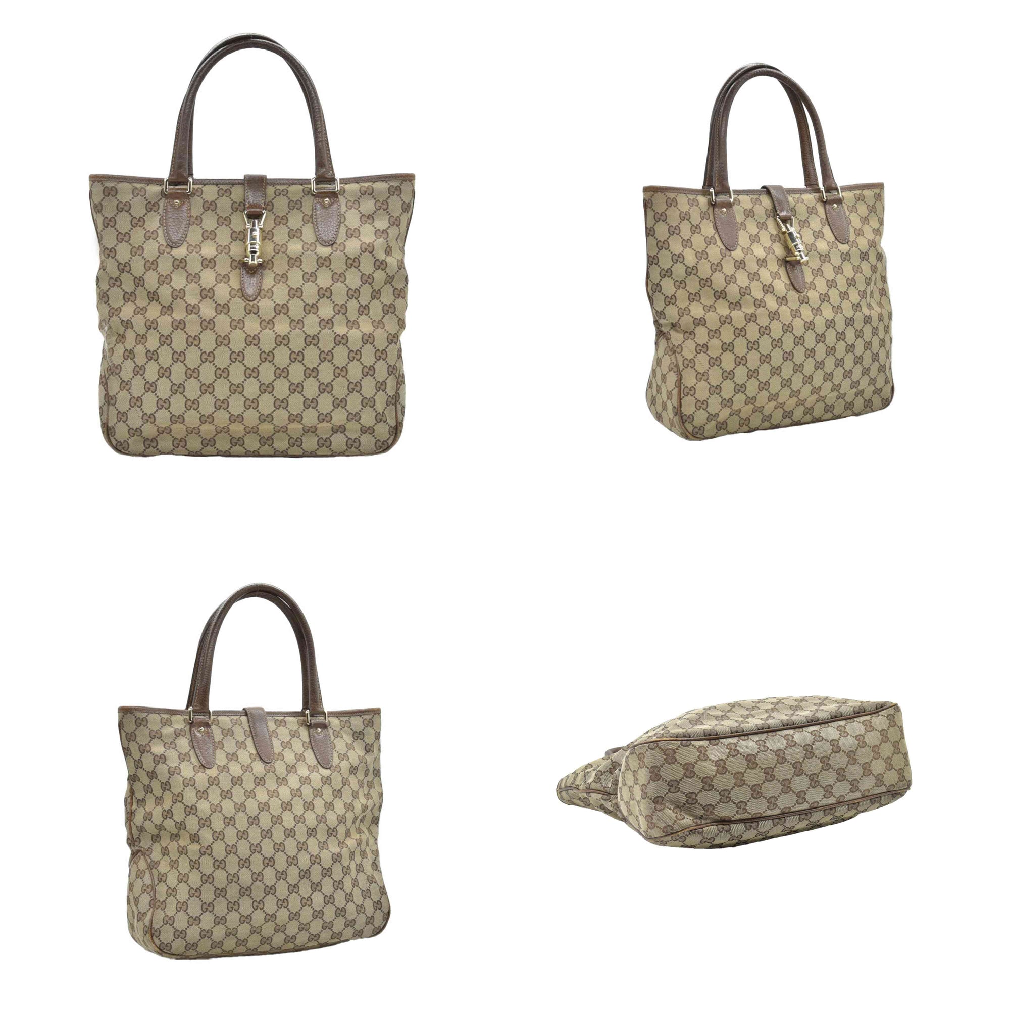 $1450 CONSIGNMENT Gucci GG Canvas Jackie Piston Lock Tote