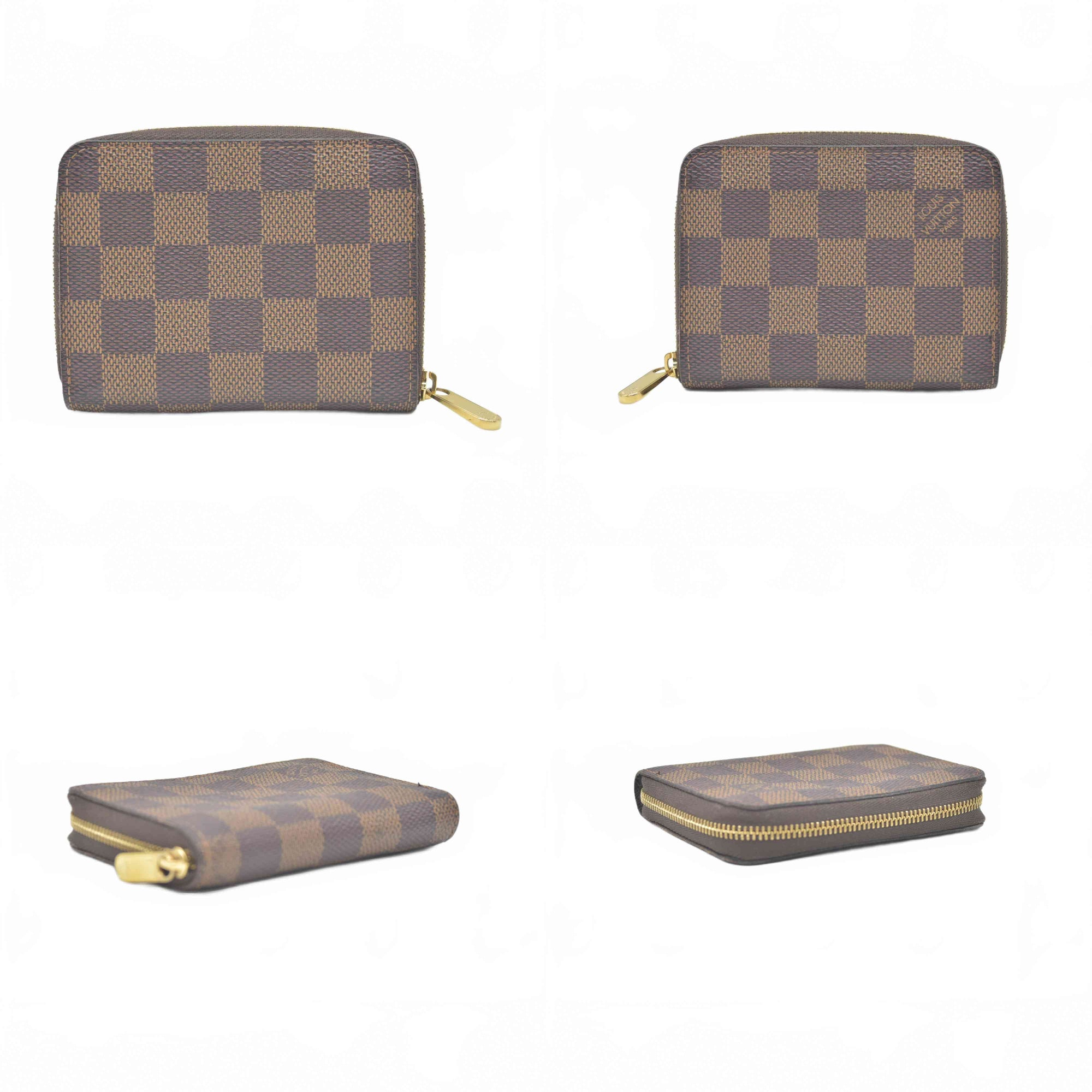$560 Louis Vuitton RFID Damier Zippy Coin Purse Brown Compact Wallet