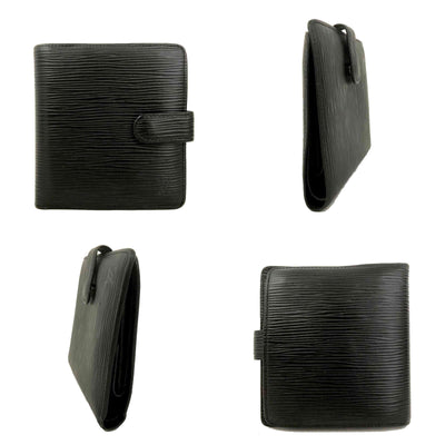 1999 Louis Vuitton Epi Leather Porte Billes Compact Wallet Black MI0979