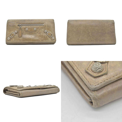 Balenciaga Agneau Classic Hardware Money Wallet Beige Nougatine CONSIGNMENT