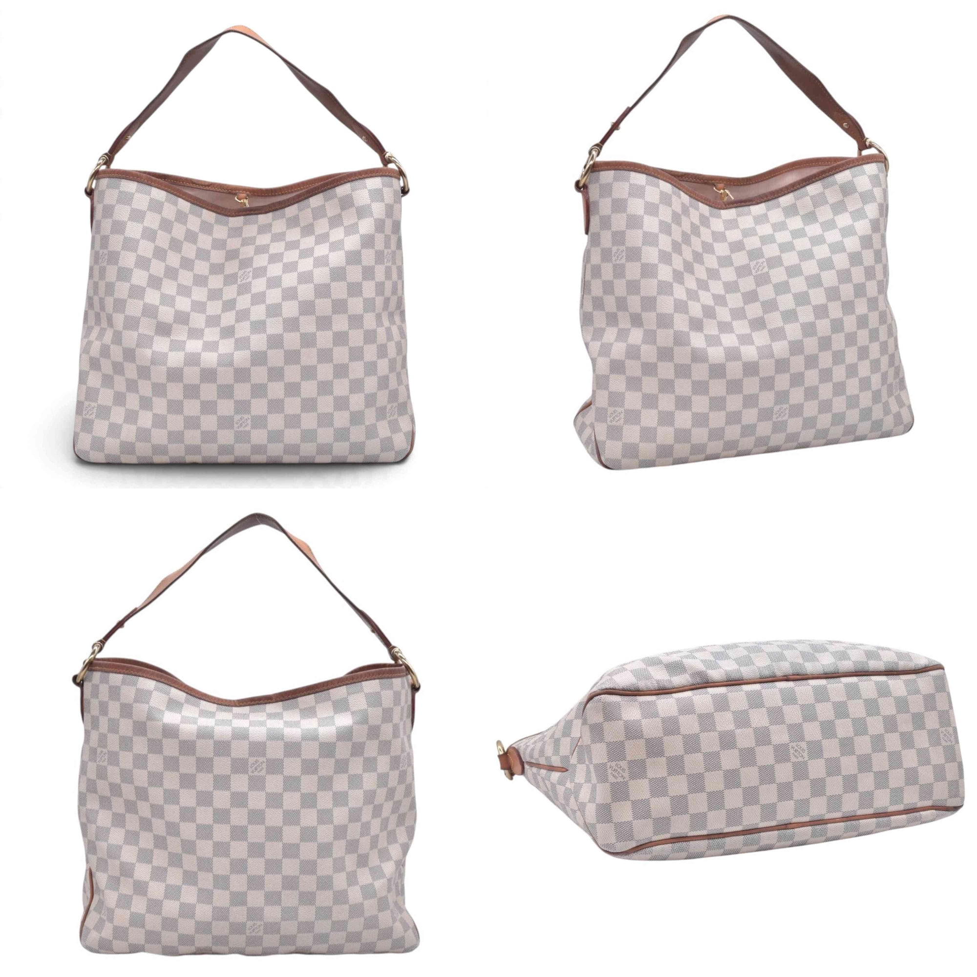 $1450 LOUIS VUITTON Damier Azur Delightful MM Shoulder Bag CONSIGNMENT 10021443