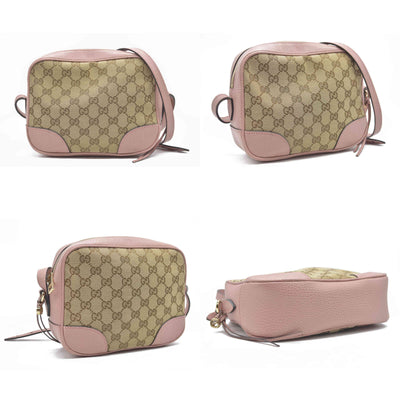 $1290 Gucci Monogram Mini Bree Messenger Bag Beige Soft Pink