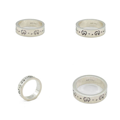 Gucci Sterling Silver Narrow GucciGhost Hamlet Skull Ring 19 CONSIGNMENT