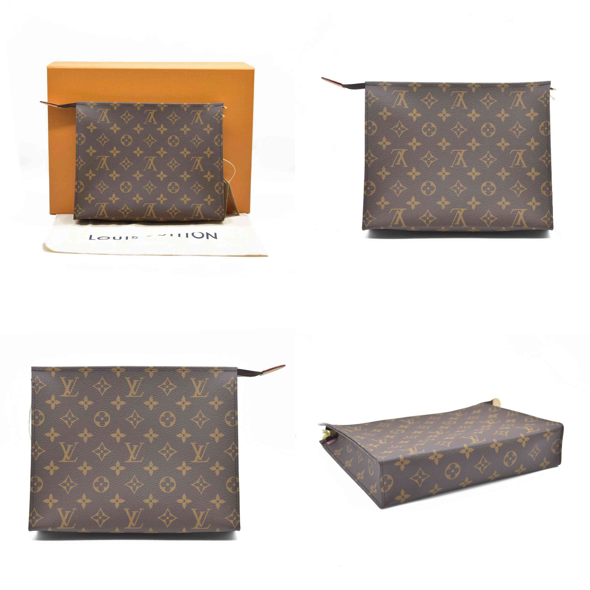 AUCTION $1200 Louis Vuitton  Monogram Toiletry Pouch 26 Pink