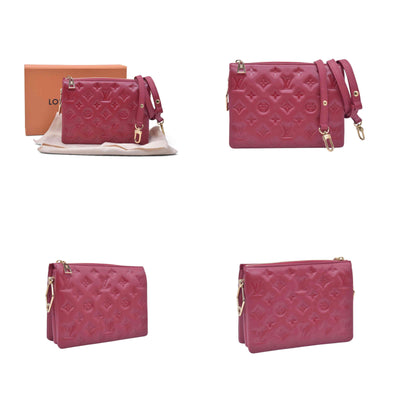 $3900 LOUIS VUITTON Monogram Empreinte Coussin PM Rubis Red RFID 10021360