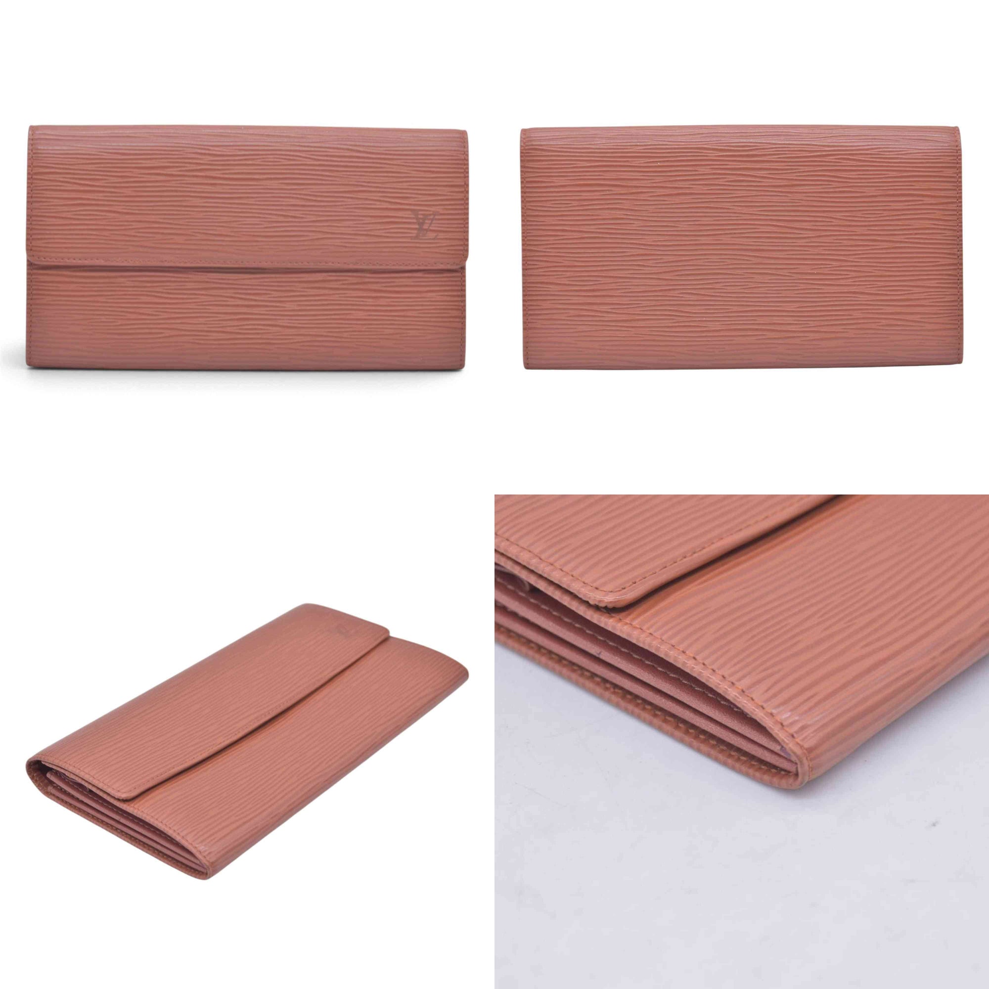 $680 LOUIS VUITTON Epi Leather Porte-Feuille Long Wallet Cognac CONSIGNMENT 10021509
