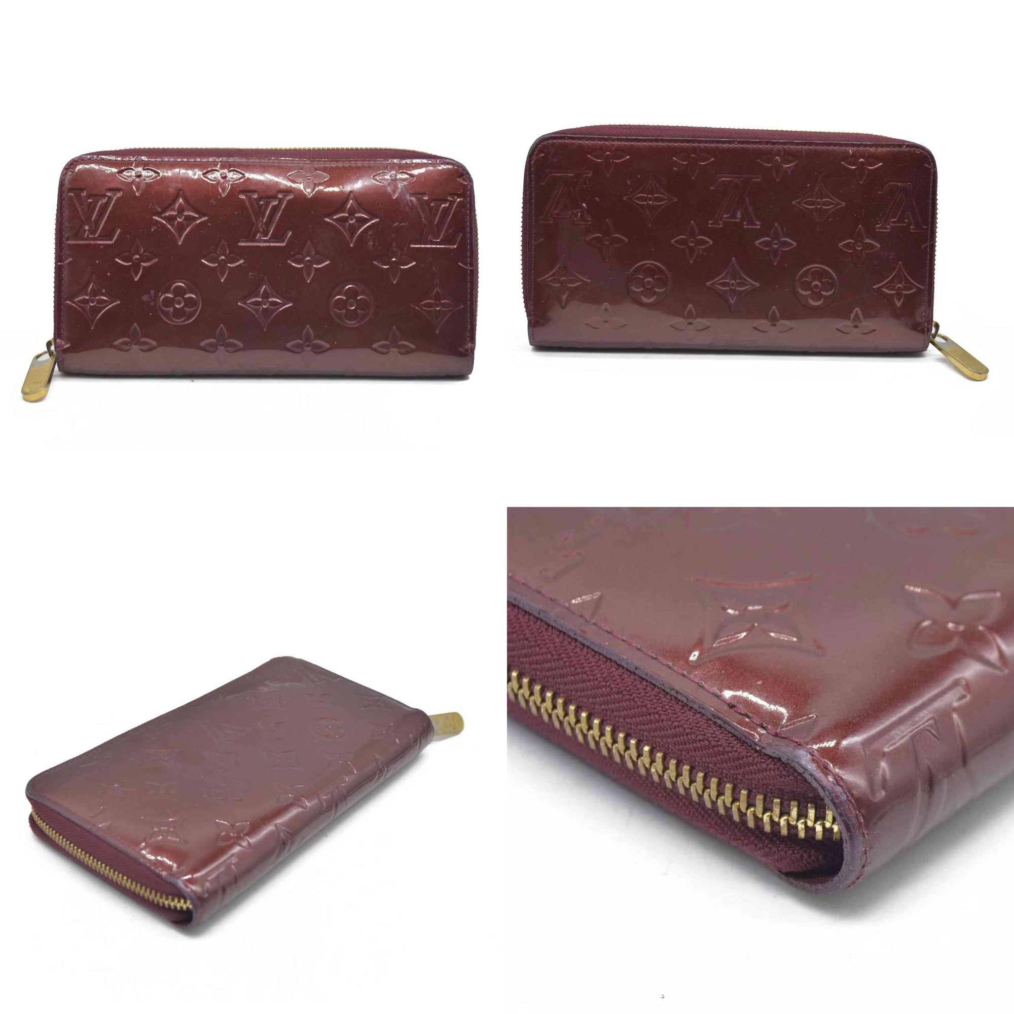 AUCTION $1030 Louis Vuitton  Vernis Zippy Wallet Rouge Fauviste SP2130