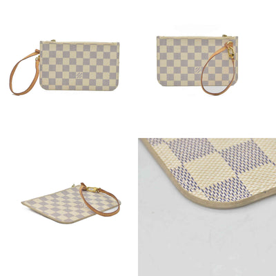 $600 Louis Vuitton Damier Azur Neverfull PM Pochette AR3164