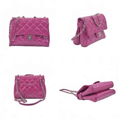 Chanel CC Quilted Patent Leather Crossbody Bag