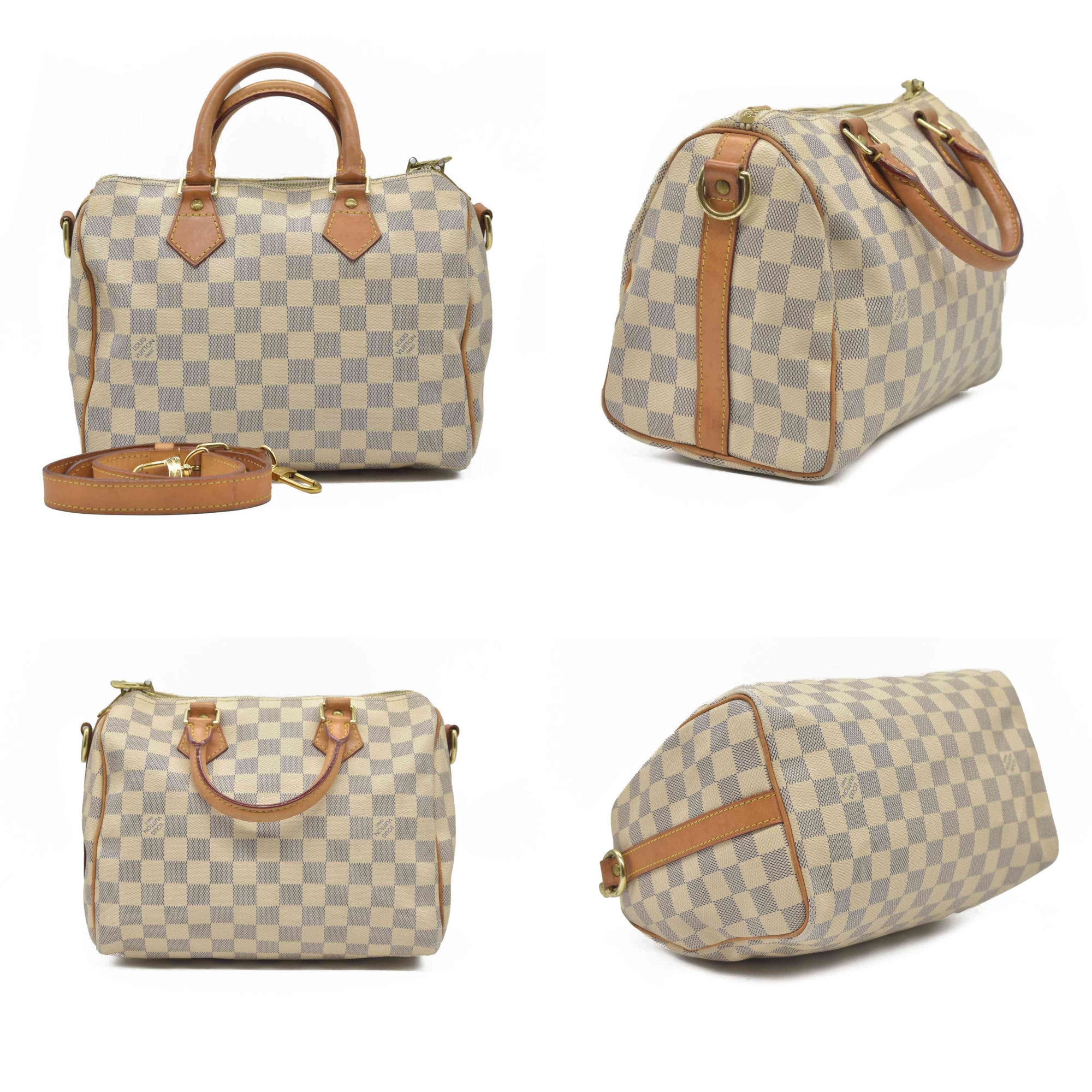 $1940 Louis Vuitton Damier Azur Speedy Bandouliere 25 DU4163