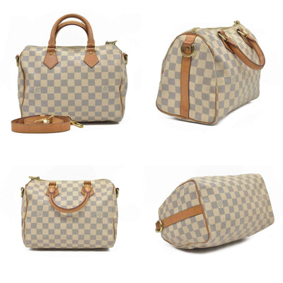 $1940 Louis Vuitton Damier Azur Speedy Bandouliere 25 DU4163
