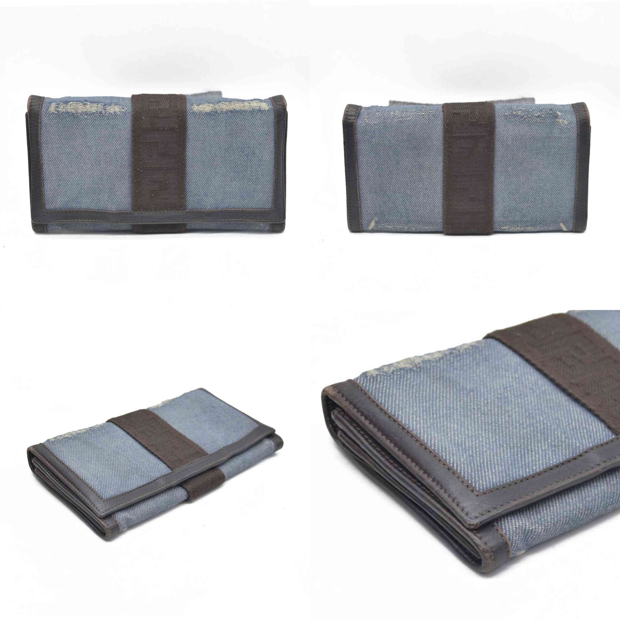 $545 Fendi Women's Wallet Jeans  Calf color leather