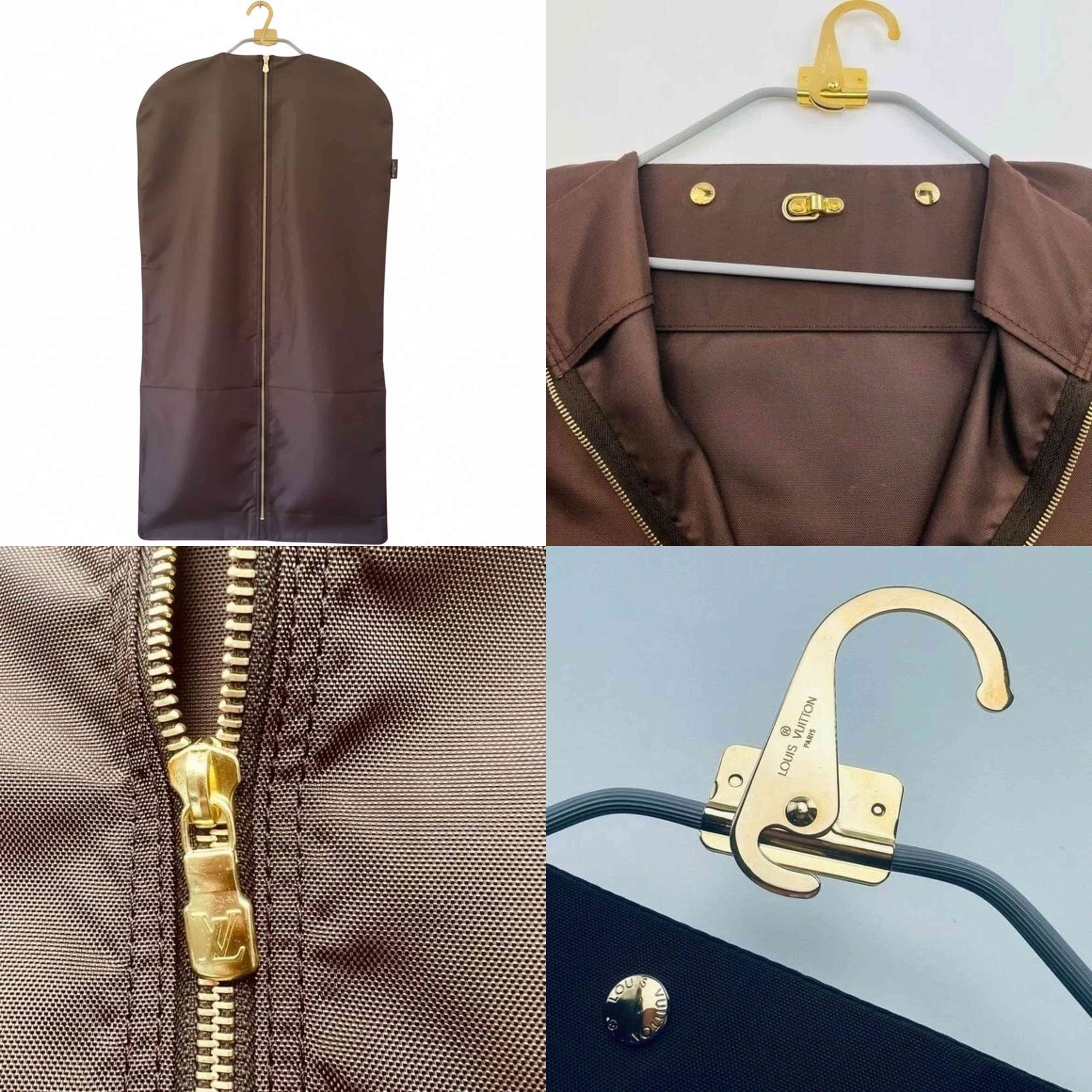 $600 Louis Vuitton Dark Brown Nylon Garment Foldable Travel Bag