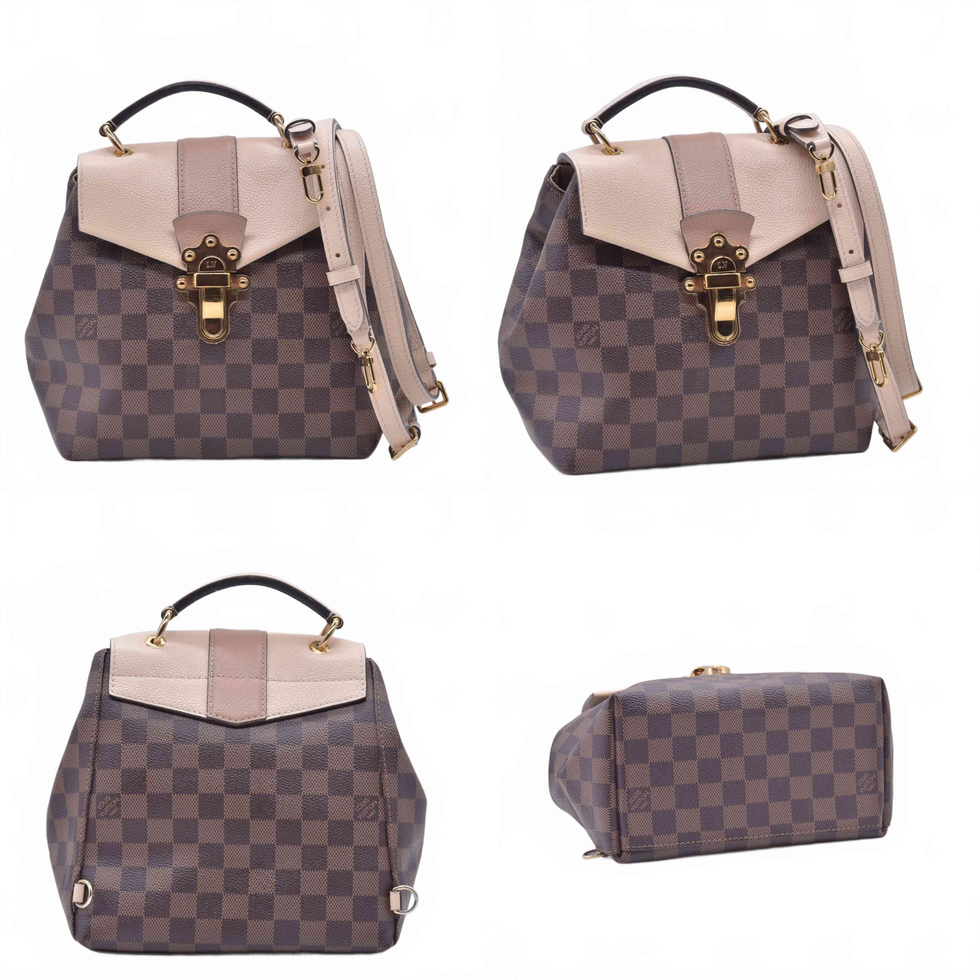 $2180 2019 Louis Vuitton Damier Ebene Clapton Cream Backpack SR4169 10021303