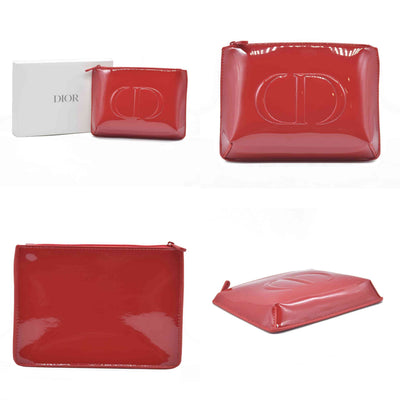 Dior Beauty GWP Red Patent Trousse Pouch – Embossed CD Logo Consignment