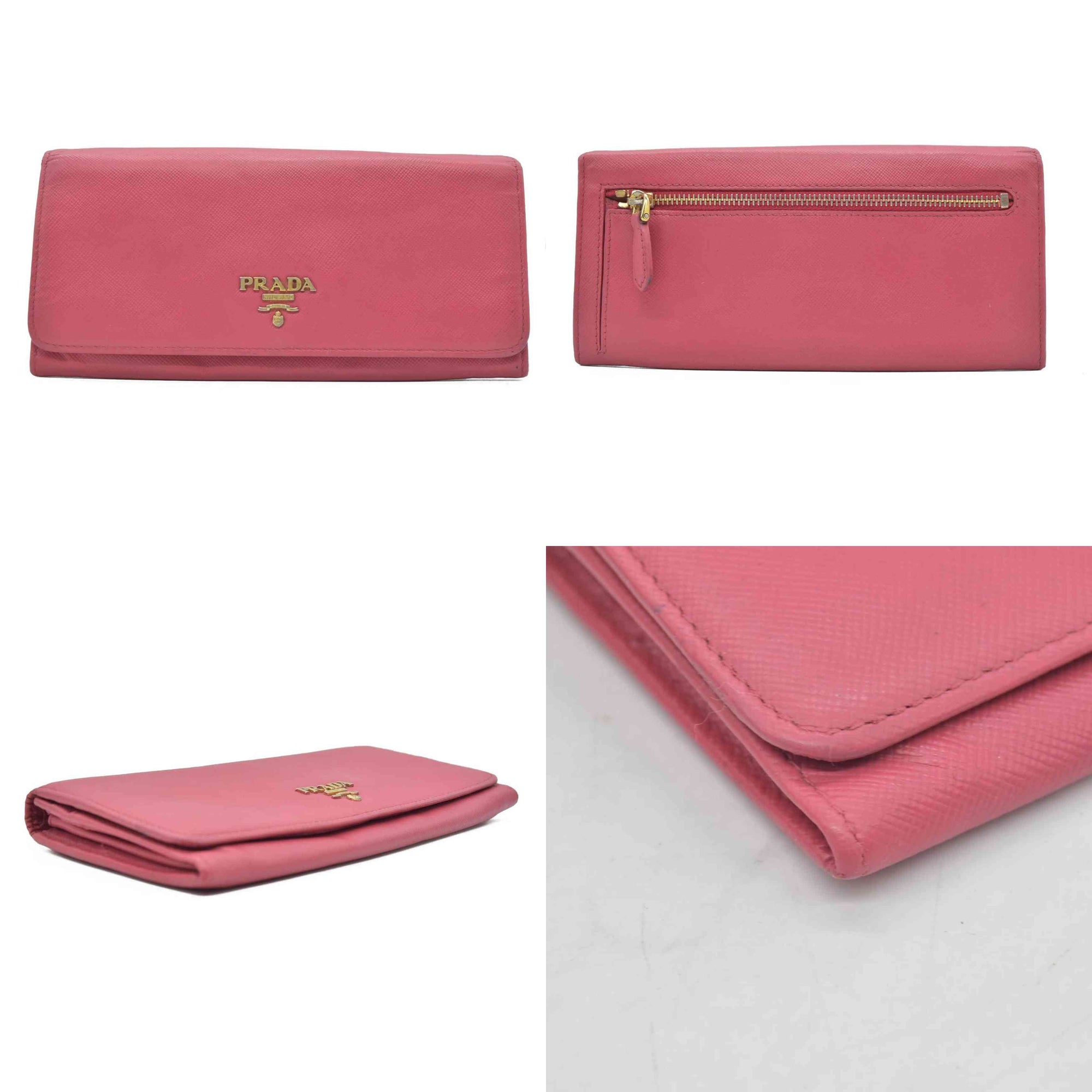 Prada Saffiano Metal Leather Continental Wallet CONSIGNMENT