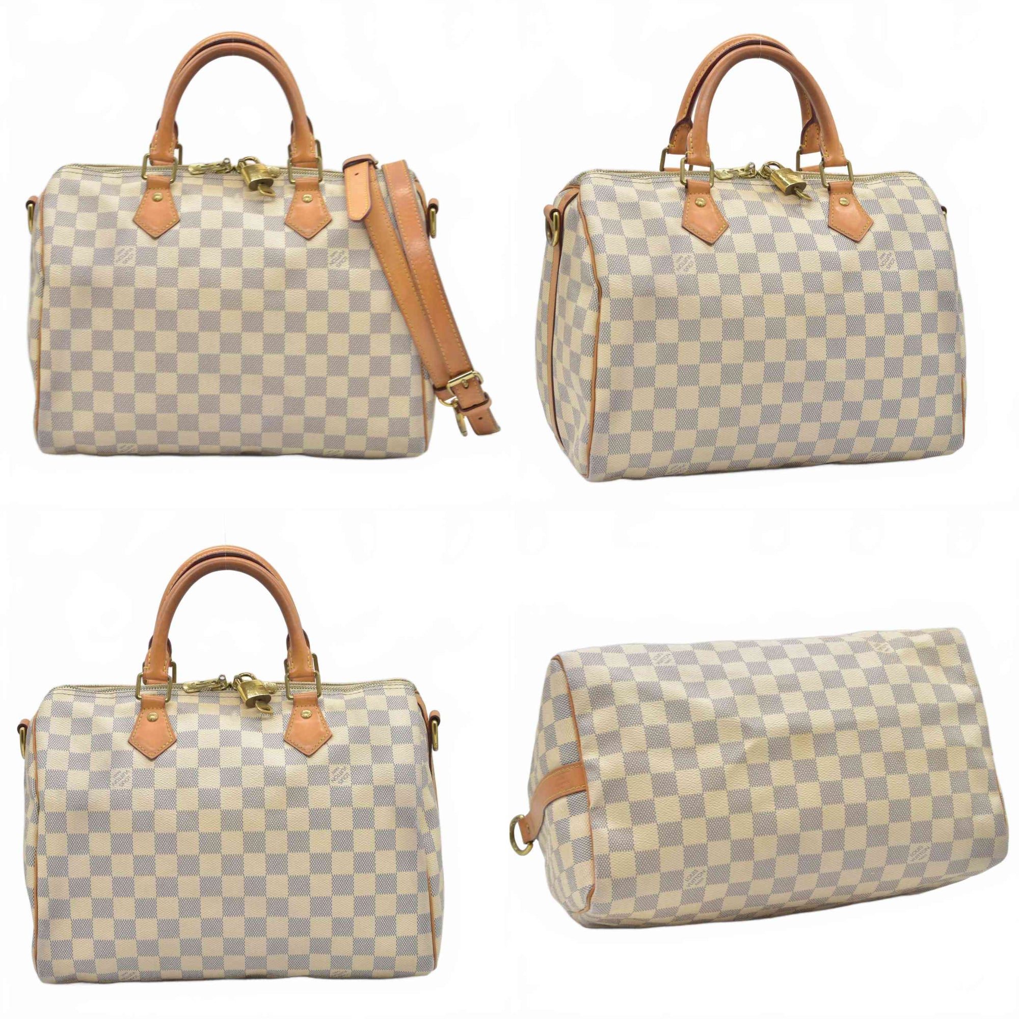 $1980 2015 Louis Vuitton Damier Azur Speedy Bandouliere 30 SP1105