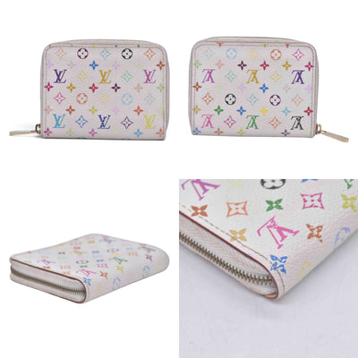 $520 2008 LOUIS VUITTON Monogram Multicolore White Zippy Coin Purse TH0098 CONSIGNMENT 10021514