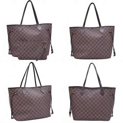 $2240 2018 Louis Vuitton Damier Ebene Neverfull MM with Pouch AR4188 10020399