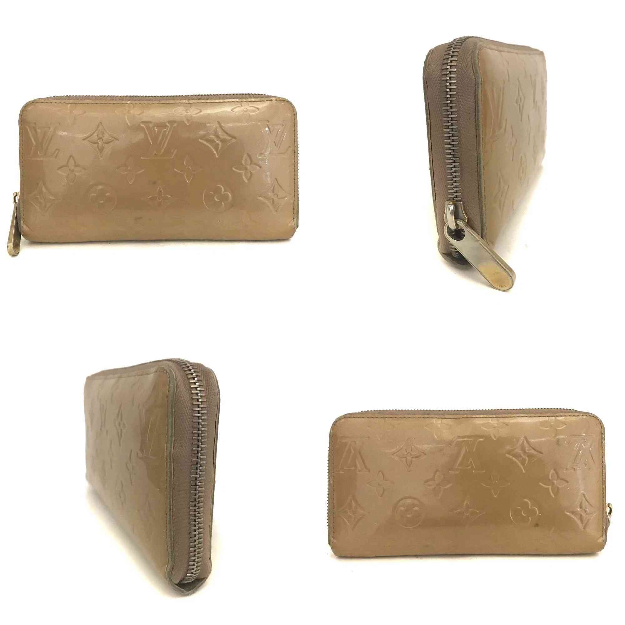 Louis Vuitton Monogram Vernis Zippy Zip Around Long Wallet Noisette CA0066