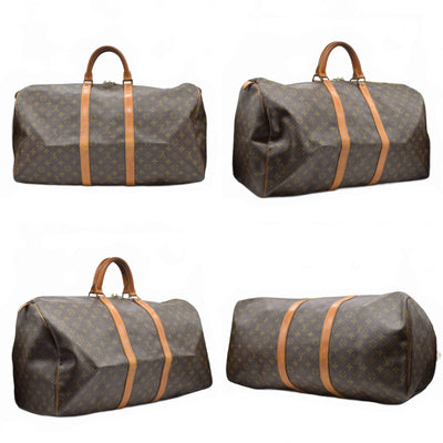 $2170 1989 Louis Vuitton Monogram Duffle Boston Bag Keepall 55 FC892