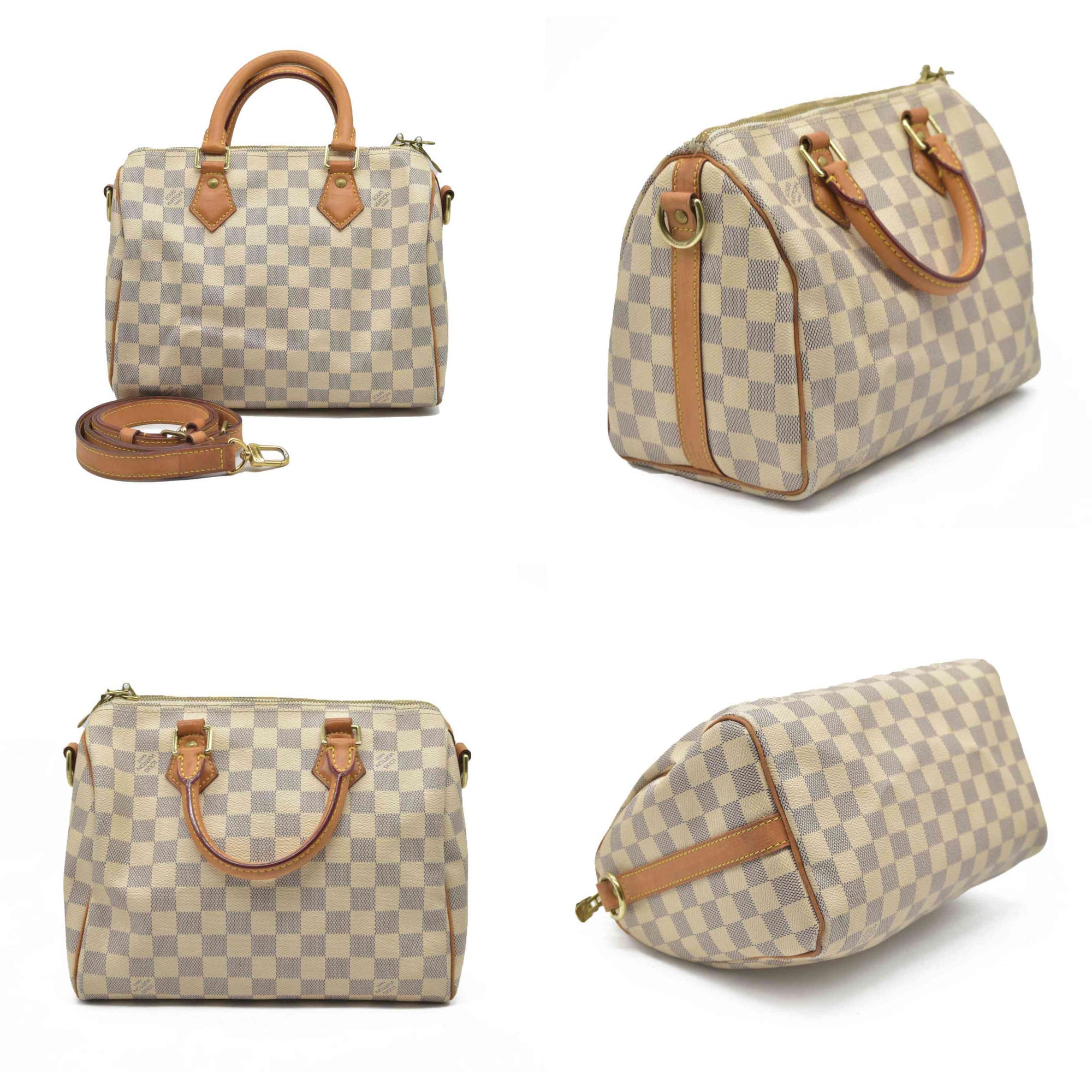 $1940 Louis Vuitton  Damier Azur Speedy Bandouliere 25 DU4104 2014