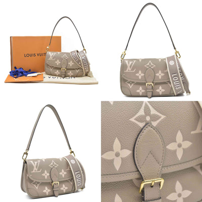 $3050 LOUIS VUITTON Empreinte Giant Monogram Diane Tourterelle Creme RFID