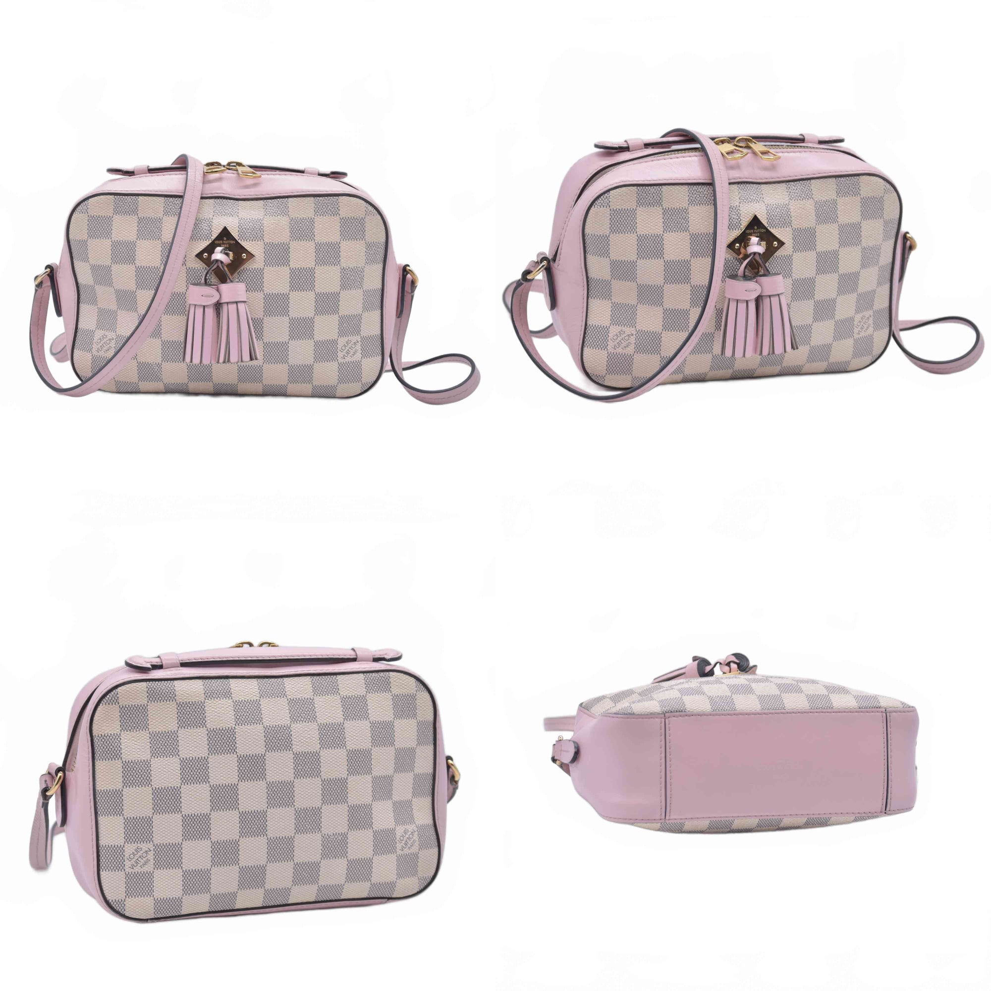 $1720 2019 Louis Vuitton Damier Azur Saintonge Eau De Rose CA0139