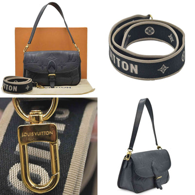 $2850 Louis Vuitton Monogram Diane Black Empreinte Leather Shoulder Bag