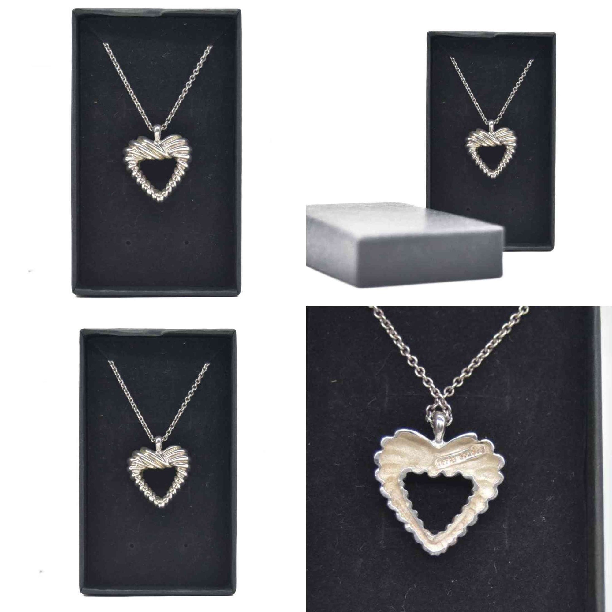 $390 Tiffany & Co. Twisted Heart Pendant Necklace Sterling Silver CONSIGNMENT