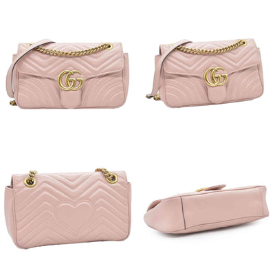 $2850 Gucci Calfskin Matelasse Small GG Marmont Shoulder Bag  CONSIGNMENT