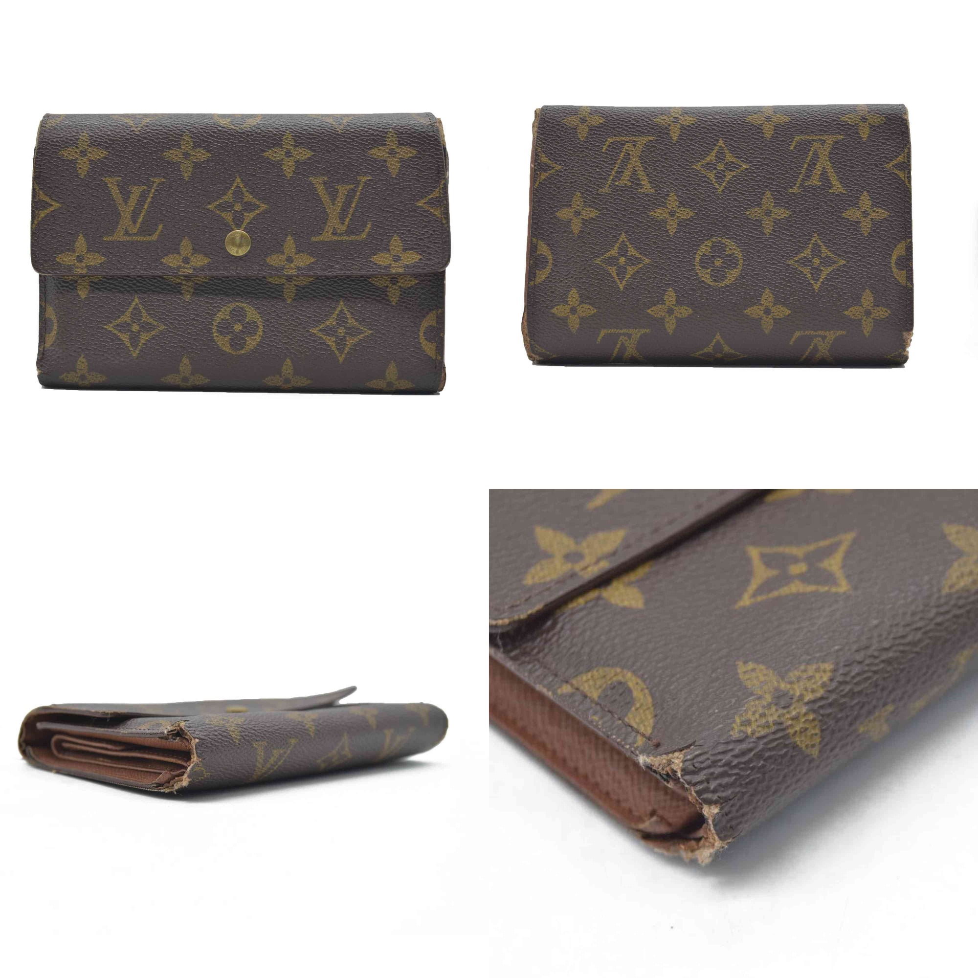 $550 CONSIGNMENT Louis Vuitton Monogram Canvas Porte Tresor Etui Papier Wallet SP0927 CONSIGNMENT