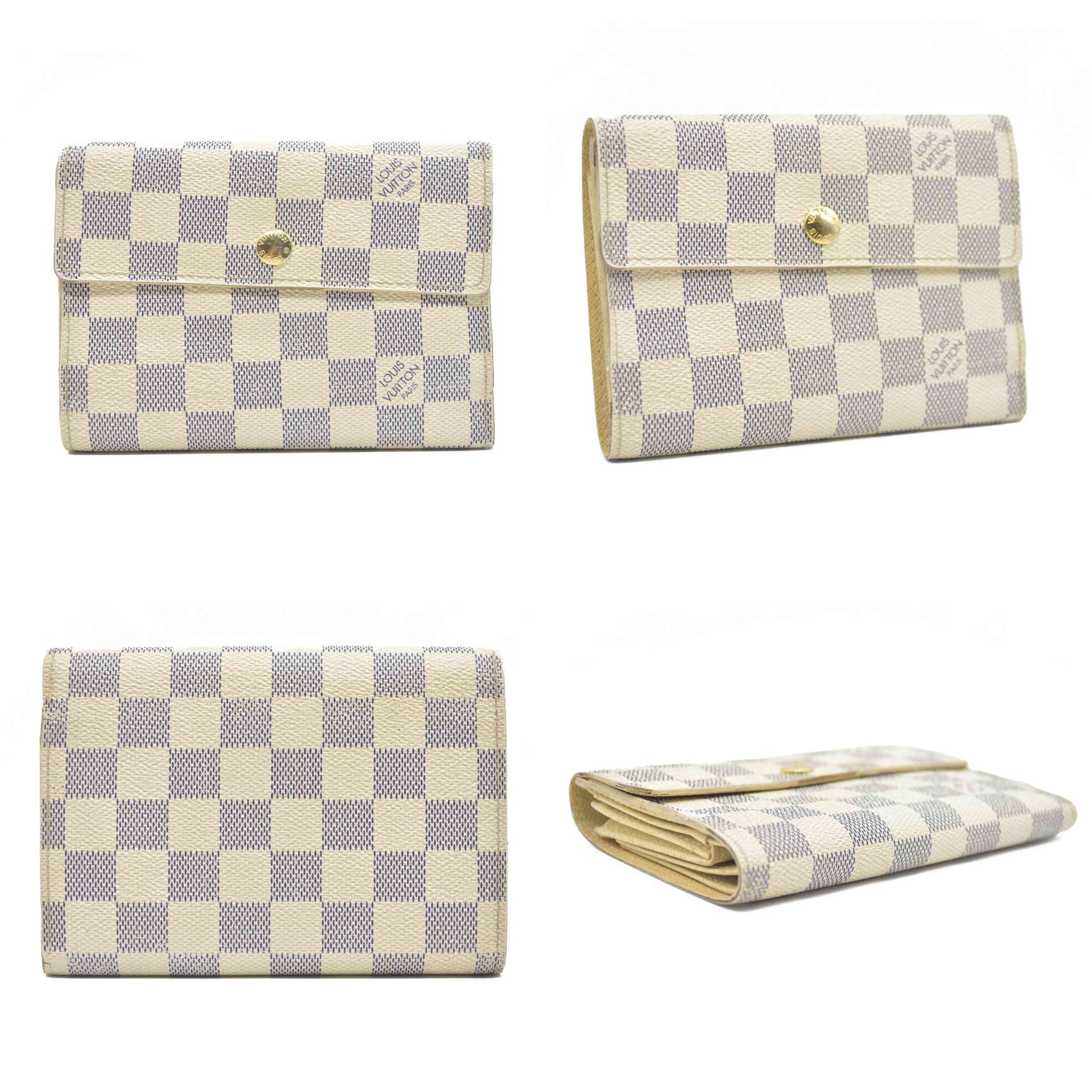 $610 Louis Vuitton Damier Azur Alexandra Trifold Wallet CA3008