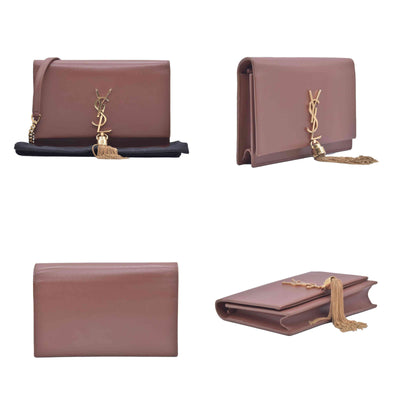 $2100 Saint Laurent  Small Monogram Kate Tassel Bag Brown