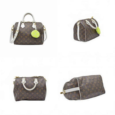 $1820 Louis Vuitton Monogram LV Match Speedy Bandouliere 25 White