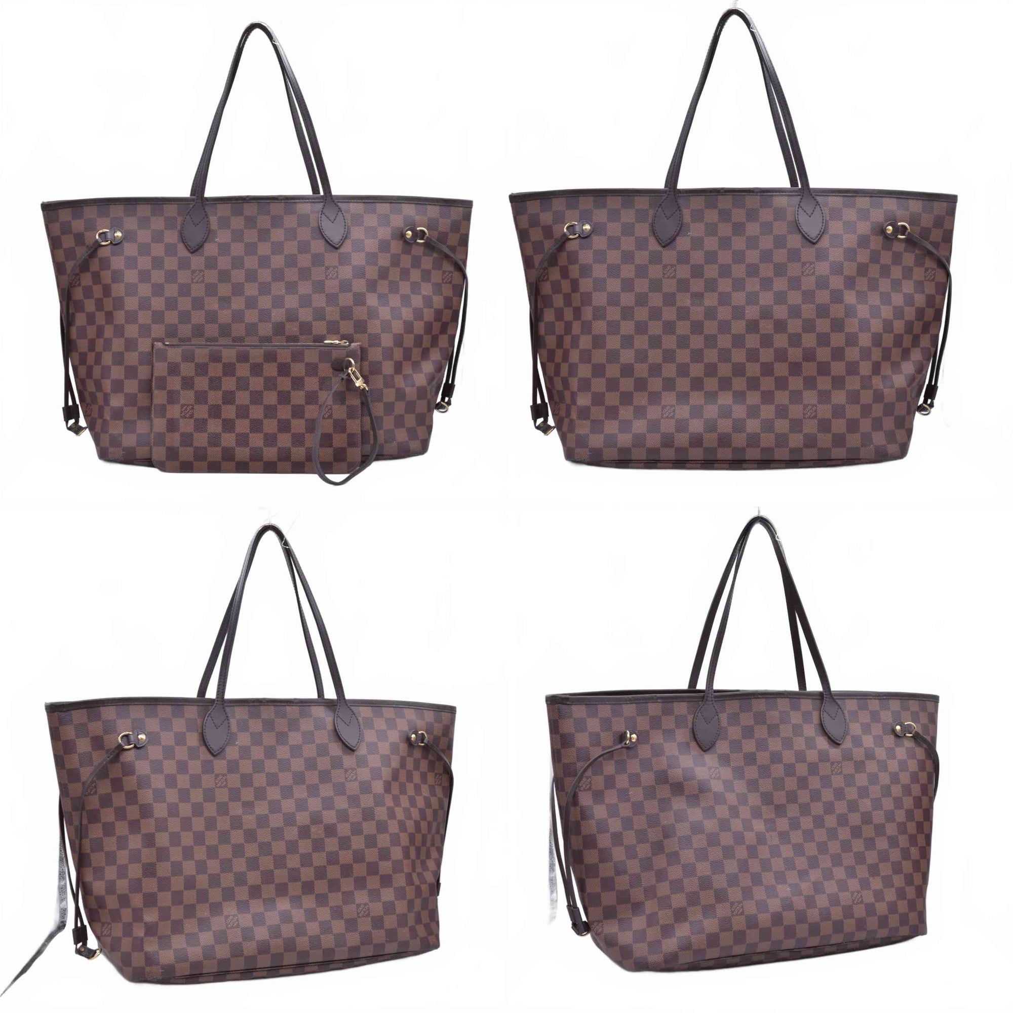 $2310 Louis Vuitton Damier Ebene Neverfull GM with Pouch RFID