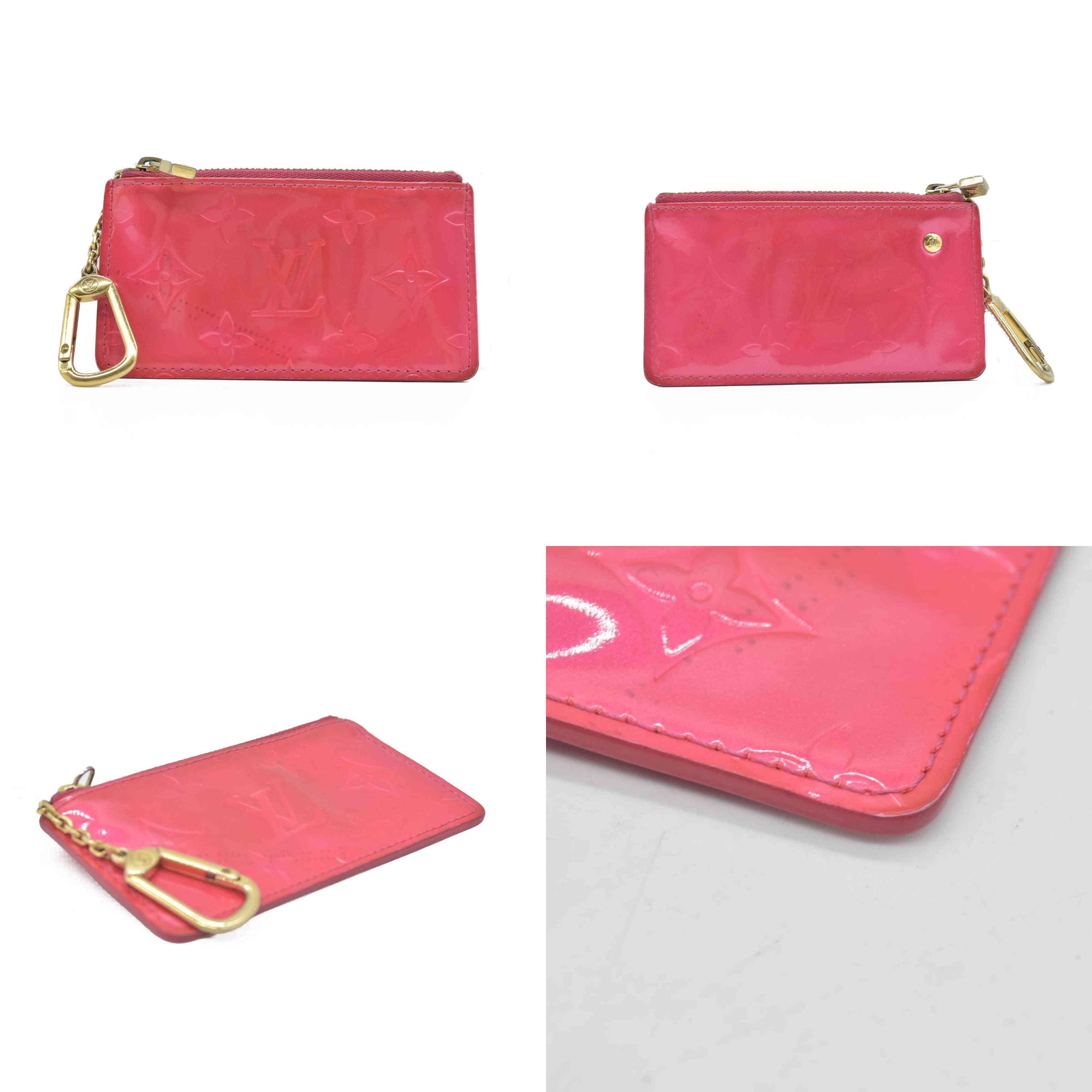 $490 Louis Vuitton Vernis Key Pouch Framboise CONSIGNMENT
