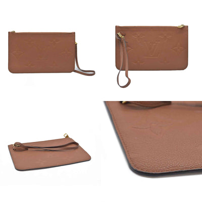 $2940 Louis Vuitton  Empreinte Monogram Giant Neverfull MM Pochette Cognac