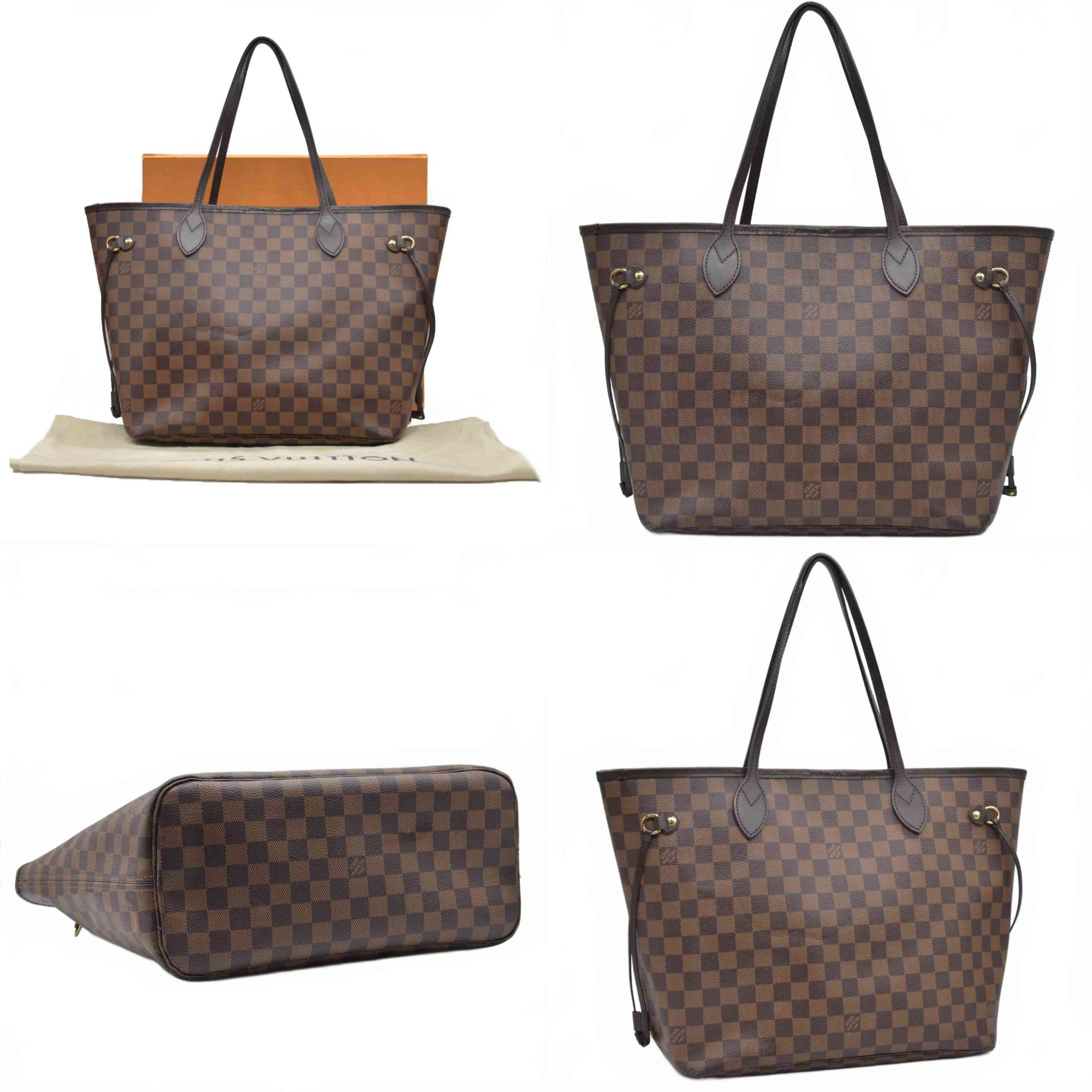 $2240 2020 Louis Vuitton Damier Ebene Neverfull MM SD4290