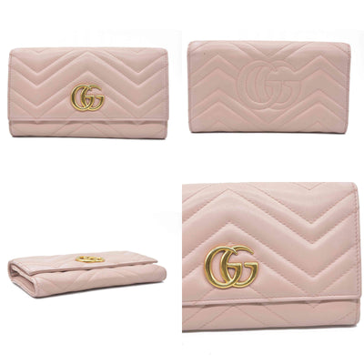 $900  Gucci GG Marmont Continental Wallet Pink Rose CONSIGNMENT