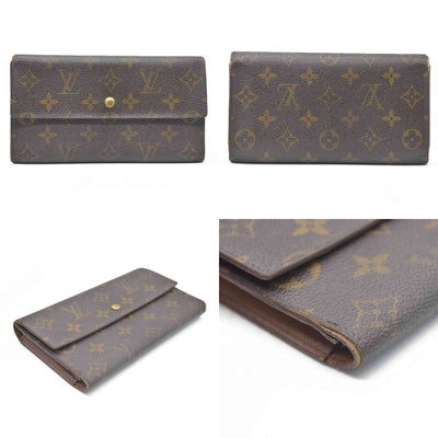 $720 Louis Vuitton Monogram Porte Tresor International Trifold Long Wallet TH1917